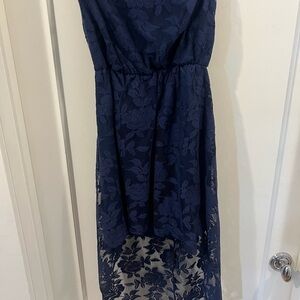 My Michelle Blue Strapless Sundress for Prom